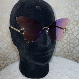 Butterfly Wing Sunglasses - Purple and Pink